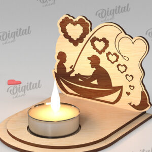 Intra απο ξύλο plywood 3mm-4mm πάχος – Κηροπήγιο για την Ημέρα του Αγίου Βαλεντίνου Δίασταση  20x20 cm INTRAFABR-113448856