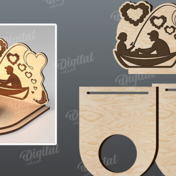 Intra απο ξύλο plywood 3mm-4mm πάχος – Κηροπήγιο για την Ημέρα του Αγίου Βαλεντίνου Δίασταση  20x20 cm INTRAFABR-113448856 - Image 2