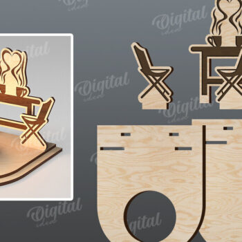 Intra απο ξύλο plywood 3mm-4mm πάχος – Κηροπήγιο για την Ημέρα του Αγίου Βαλεντίνου Δίασταση  20x20 cm INTRAFABR-113448894 - Image 2