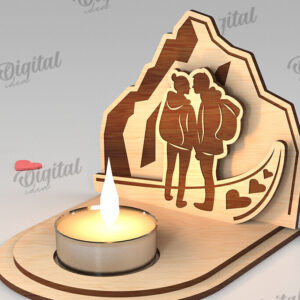 Intra απο ξύλο plywood 3mm-4mm πάχος – Κηροπήγιο για την Ημέρα του Αγίου Βαλεντίνου Δίασταση  20x20 cm INTRAFABR-113448906