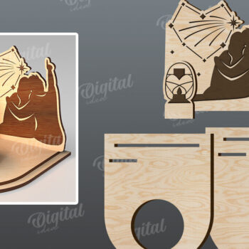 Intra απο ξύλο plywood 3mm-4mm πάχος – Κηροπήγιο για την Ημέρα του Αγίου Βαλεντίνου Δίασταση  20x20 cm INTRAFABR-113448937 - Image 2