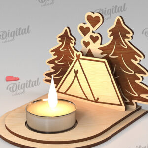 Intra απο ξύλο plywood 3mm-4mm πάχος – Κηροπήγιο για την Ημέρα του Αγίου Βαλεντίνου Δίασταση  20x20 cm INTRAFABR-113448961