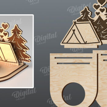 Intra απο ξύλο plywood 3mm-4mm πάχος – Κηροπήγιο για την Ημέρα του Αγίου Βαλεντίνου Δίασταση  20x20 cm INTRAFABR-113448961 - Image 2