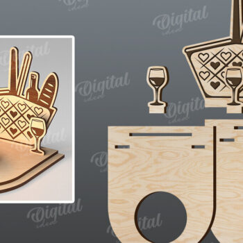 Intra απο ξύλο plywood 3mm-4mm πάχος – Κηροπήγιο για την Ημέρα του Αγίου Βαλεντίνου Δίασταση  20x20 cm INTRAFABR-113448975 - Image 2