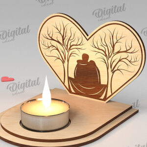 Intra απο ξύλο plywood 3mm-4mm πάχος – Κηροπήγιο για την Ημέρα του Αγίου Βαλεντίνου Δίασταση  20x20 cm INTRAFABR-113448736