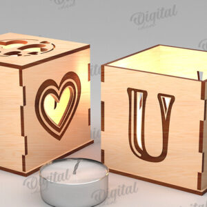 Intra απο ξύλο plywood 3mm-4mm πάχος – Κηροπήγιο Αγίου Βαλεντίνου Δίασταση  20x20 cm INTRAFABR-112098155