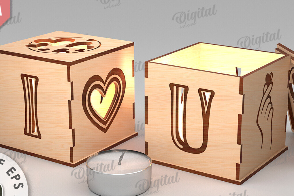 Intra απο ξύλο plywood 3mm-4mm πάχος – Κηροπήγιο Αγίου Βαλεντίνου Δίασταση  20x20 cm INTRAFABR-112098155