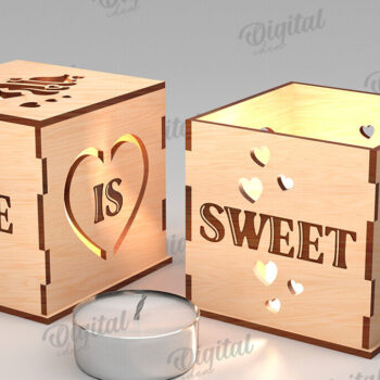 Intra απο ξύλο plywood 3mm-4mm πάχος – Κηροπήγιο Αγίου Βαλεντίνου Δίασταση  20x20 cm INTRAFABR-112098244 - Image 1