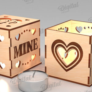 Intra απο ξύλο plywood 3mm-4mm πάχος – Κηροπήγιο Αγίου Βαλεντίνου Δίασταση  20x20 cm INTRAFABR-112098269