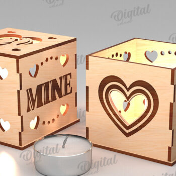 Intra απο ξύλο plywood 3mm-4mm πάχος – Κηροπήγιο Αγίου Βαλεντίνου Δίασταση  20x20 cm INTRAFABR-112098269 - Image 1