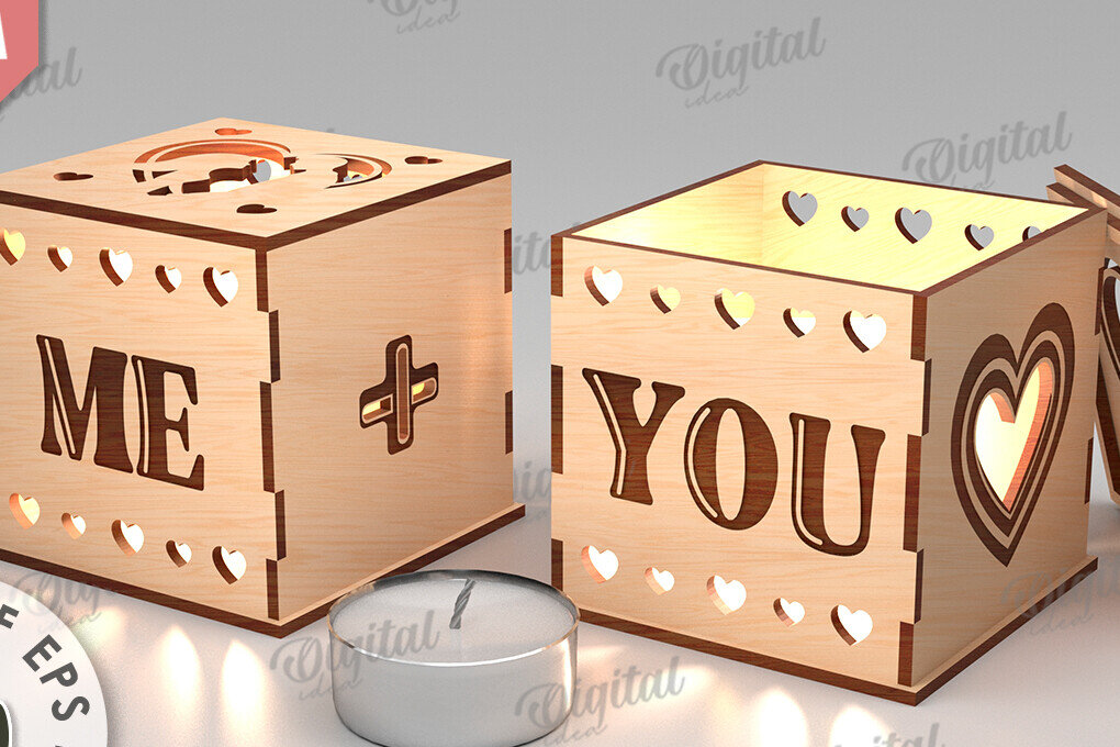 Intra απο ξύλο plywood 3mm-4mm πάχος – Κηροπήγιο Αγίου Βαλεντίνου Δίασταση  20x20 cm INTRAFABR-112098646