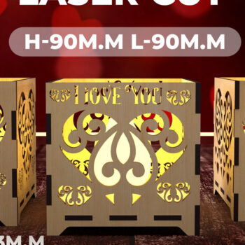 Intra απο ξύλο plywood 3mm-4mm πάχος – Κεριά για την Ημέρα του Αγίου Βαλεντίνου Κοπή λέιζερ 2 Δίασταση  20x20 cm INTRAFABR-85108652 - Image 1