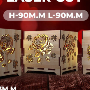 Intra απο ξύλο plywood 3mm-4mm πάχος – Κεριά Ημέρα του Αγίου Βαλεντίνου Κοπή λέιζερ 3 Δίασταση  20x20 cm INTRAFABR-85108666