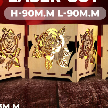 Intra απο ξύλο plywood 3mm-4mm πάχος – Κεριά για την Ημέρα του Αγίου Βαλεντίνου Κοπή λέιζερ 4 Δίασταση  20x20 cm INTRAFABR-85108670 - Image 1