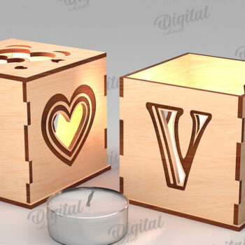 Intra απο ξύλο plywood 3mm-4mm πάχος – Κηροπήγιο Αγίου Βαλεντίνου Δίασταση  20x20 cm INTRAFABR-112097066 - Image 1