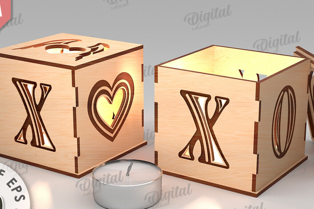 Intra απο ξύλο plywood 3mm-4mm πάχος – Κηροπήγιο Αγίου Βαλεντίνου Δίασταση  20x20 cm INTRAFABR-112097905