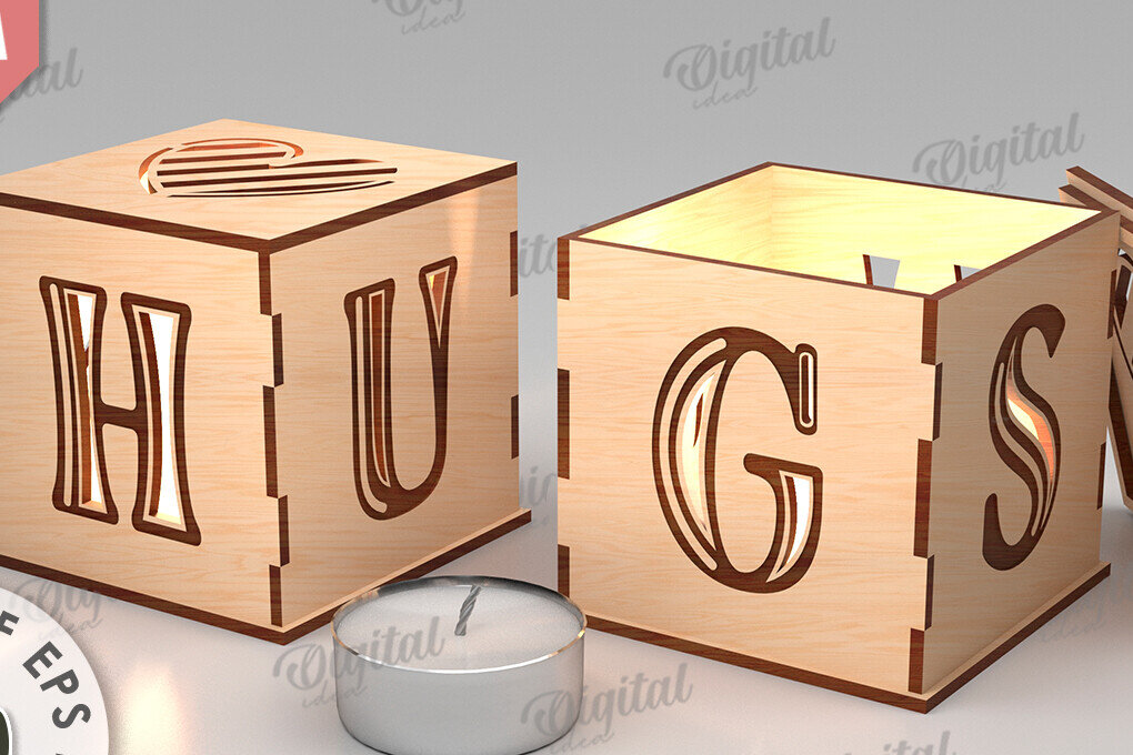 Intra απο ξύλο plywood 3mm-4mm πάχος – Κηροπήγιο Αγίου Βαλεντίνου Δίασταση  20x20 cm INTRAFABR-112097924