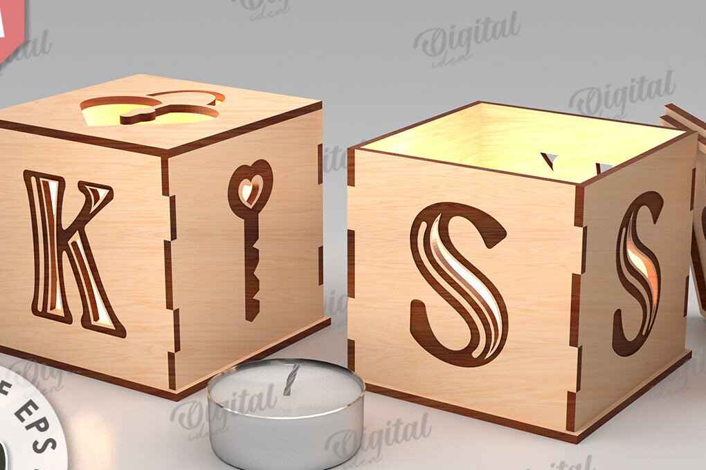 Intra απο ξύλο plywood 3mm-4mm πάχος – Κηροπήγιο Αγίου Βαλεντίνου Δίασταση  20x20 cm INTRAFABR-112098028