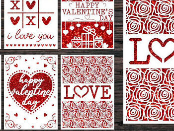 Intra απο ξύλο plywood 3mm-4mm πάχος – Πακέτο κάρτας για την ημέρα του Αγίου Βαλεντίνου Δίασταση  20x20 cm INTRAFABR-57584382 - Image 1