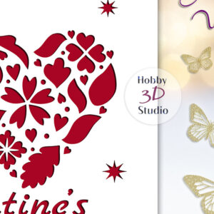 Intra απο ξύλο plywood 3mm-4mm πάχος – Πρότυπο αποκοπής κάρτας για την ημέρα του Αγίου Βαλεντίνου Δίασταση  20x20 cm INTRAFABR-89936955