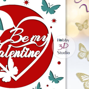 Intra απο ξύλο plywood 3mm-4mm πάχος – Πρότυπο αποκοπής κάρτας για την ημέρα του Αγίου Βαλεντίνου Δίασταση  20x20 cm INTRAFABR-89842148