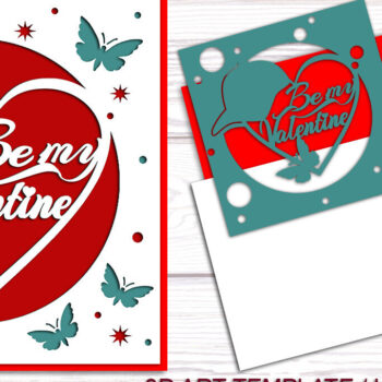 Intra απο ξύλο plywood 3mm-4mm πάχος – Πρότυπο αποκοπής κάρτας για την ημέρα του Αγίου Βαλεντίνου Δίασταση  20x20 cm INTRAFABR-89842148 - Image 2