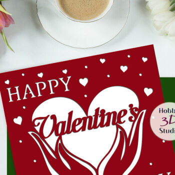 Intra απο ξύλο plywood 3mm-4mm πάχος – Πρότυπα κοπής καρτών για την ημέρα του Αγίου Βαλεντίνου Δίασταση  20x20 cm INTRAFABR-89117071 - Image 3