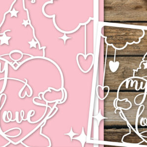 Intra απο ξύλο plywood 3mm-4mm πάχος –  κάρτας για την ημέρα του Αγίου Βαλεντίνου, Gnome Δίασταση  20x20 cm INTRAFABR-120040823