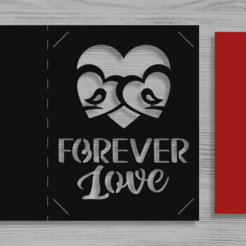 Intra απο ξύλο plywood 3mm-4mm πάχος – Αρχείο αποκοπής κάρτας για την ημέρα του Αγίου Βαλεντίνου Δίασταση  20x20 cm INTRAFABR-89933472 - Image 2
