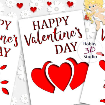 Intra απο ξύλο plywood 3mm-4mm πάχος – Πακέτο καρτών για την ημέρα του Αγίου Βαλεντίνου Δίασταση  20x20 cm INTRAFABR-88588628 - Image 1