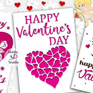 Intra απο ξύλο plywood 3mm-4mm πάχος – Πακέτο καρτών για την ημέρα του Αγίου Βαλεντίνου Δίασταση 20x20 cm INTRAFABR-90177902