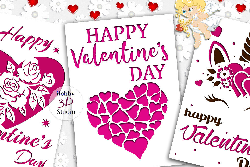 Intra απο ξύλο plywood 3mm-4mm πάχος – Πακέτο καρτών για την ημέρα του Αγίου Βαλεντίνου Δίασταση  20x20 cm INTRAFABR-90177902