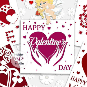 Intra απο ξύλο plywood 3mm-4mm πάχος – Πακέτο καρτών για την ημέρα του Αγίου Βαλεντίνου Δίασταση 20x20 cm INTRAFABR-90179961