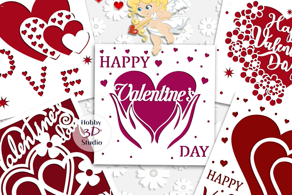 Intra απο ξύλο plywood 3mm-4mm πάχος – Πακέτο καρτών για την ημέρα του Αγίου Βαλεντίνου Δίασταση  20x20 cm INTRAFABR-90179961