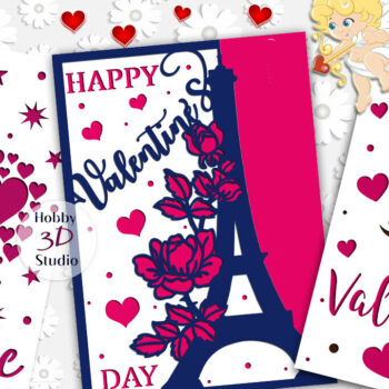 Intra απο ξύλο plywood 3mm-4mm πάχος – Πακέτο καρτών για την ημέρα του Αγίου Βαλεντίνου Δίασταση  20x20 cm INTRAFABR-90182231 - Image 1