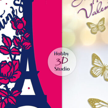 Intra απο ξύλο plywood 3mm-4mm πάχος – Πακέτο καρτών για την ημέρα του Αγίου Βαλεντίνου Δίασταση  20x20 cm INTRAFABR-90182231 - Image 3