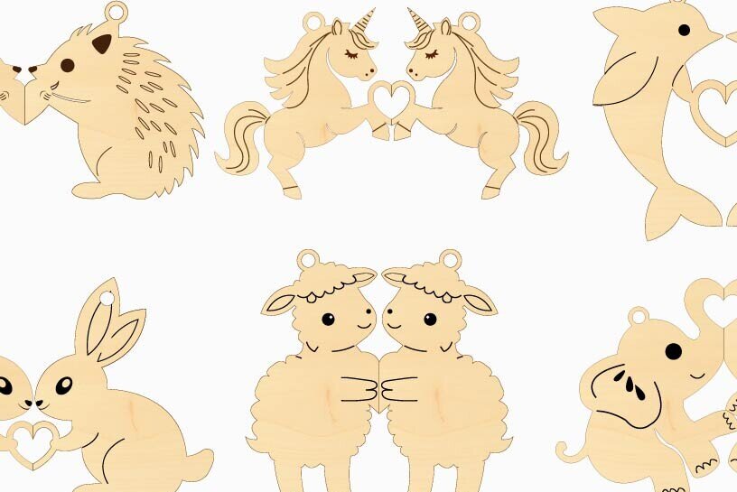 Intra απο ξύλο plywood 3mm-4mm πάχος – Αρχείο κομμένο με μπρελόκ για την ημέρα του Αγίου Βαλεντίνου Δίασταση  5x5 cm INTRAFABR-113073151