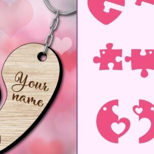 Intra απο ξύλο plywood 3mm-4mm πάχος – Κοπή λέιζερ με μπρελόκ για την ημέρα του Αγίου Βαλεντίνου Δίασταση  5x5 cm INTRAFABR-54068249