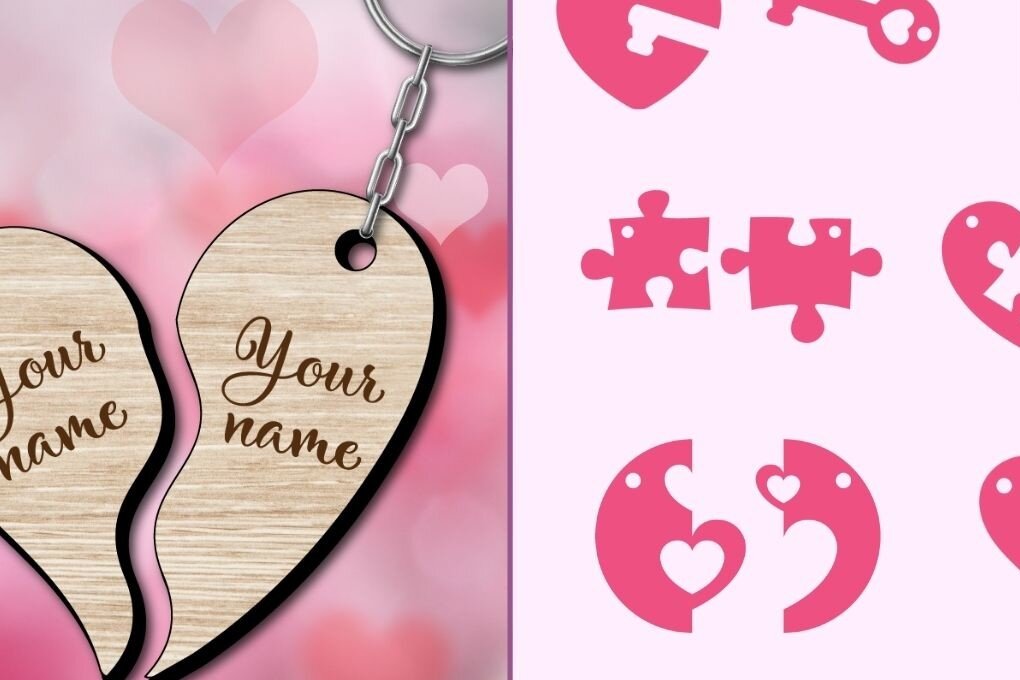 Intra απο ξύλο plywood 3mm-4mm πάχος – Κοπή λέιζερ με μπρελόκ για την ημέρα του Αγίου Βαλεντίνου Δίασταση  5x5 cm INTRAFABR-54068249