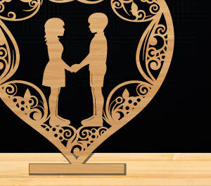 Intra απο ξύλο plywood 3mm-4mm πάχος – Αρχείο κοπής με λέιζερ για την ημέρα του Αγίου Βαλεντίνου Δίασταση  20x20 cm INTRAFABR-112614078