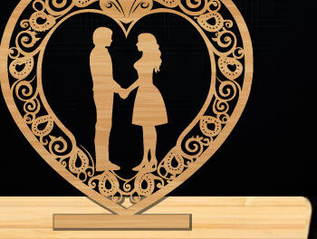 Intra απο ξύλο plywood 3mm-4mm πάχος – Αρχείο κοπής με λέιζερ για την ημέρα του Αγίου Βαλεντίνου Δίασταση  20x20 cm INTRAFABR-112614171 - Image 1