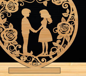 Intra απο ξύλο plywood 3mm-4mm πάχος – Αρχείο κοπής με λέιζερ για την ημέρα του Αγίου Βαλεντίνου Δίασταση  20x20 cm INTRAFABR-112614211