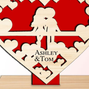 Intra απο ξύλο plywood 3mm-4mm πάχος – Δώρο αγάπης για την ημέρα του Αγίου Βαλεντίνου Δίασταση  20x20 cm INTRAFABR-112940203