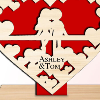 Intra απο ξύλο plywood 3mm-4mm πάχος – Δώρο αγάπης για την ημέρα του Αγίου Βαλεντίνου Δίασταση  20x20 cm INTRAFABR-112940203 - Image 1