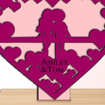 Intra απο ξύλο plywood 3mm-4mm πάχος – Δώρο αγάπης για την ημέρα του Αγίου Βαλεντίνου Δίασταση  20x20 cm INTRAFABR-112940203 - Image 3