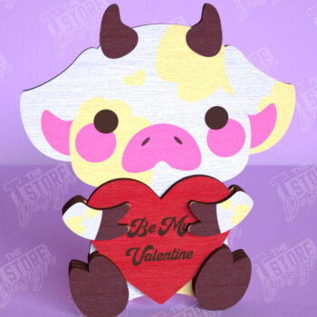 Intra απο ξύλο plywood 3mm-4mm πάχος – Αγελάδα του Αγίου Βαλεντίνου | Ρομαντικό Δώρο |CNC Δίασταση  20x20 cm INTRAFABR-113528710 - Image 1