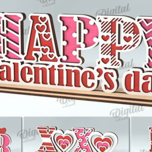 Intra απο ξύλο plywood 3mm-4mm πάχος – Διακόσμηση για την Ημέρα του Αγίου Βαλεντίνου Δέσμη κοπής με λέιζερ Δίασταση  20x20 cm INTRAFABR-113843643