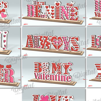 Intra απο ξύλο plywood 3mm-4mm πάχος – Διακόσμηση για την Ημέρα του Αγίου Βαλεντίνου Δέσμη κοπής με λέιζερ Δίασταση  20x20 cm INTRAFABR-113843643 - Image 2