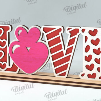 Intra απο ξύλο plywood 3mm-4mm πάχος – Διακόσμηση για την Ημέρα του Αγίου Βαλεντίνου Δέσμη κοπής με λέιζερ Δίασταση  20x20 cm INTRAFABR-113843643 - Image 3