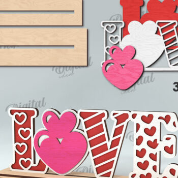 Intra απο ξύλο plywood 3mm-4mm πάχος – Διακόσμηση για την Ημέρα του Αγίου Βαλεντίνου Δέσμη κοπής με λέιζερ Δίασταση  20x20 cm INTRAFABR-113843643 - Image 4